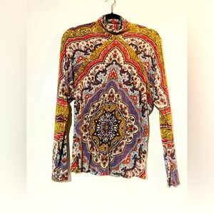 We the free long sleeved turtle neck paisley floral print